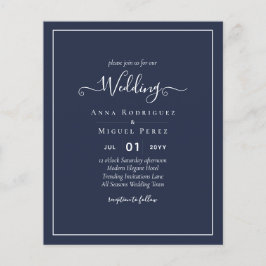 Flyer BODA monocromo azul de la Marina de Presupuestos
