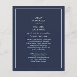 Flyer BODA monocromo azul de la Marina de Presupuestos