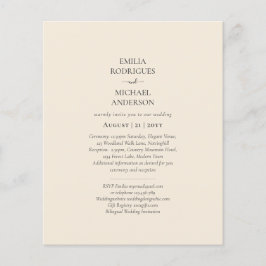 Flyer BODA monocromo BEIGE ligero del PRESUPUESTO