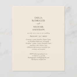 Flyer BODA monocromo BEIGE ligero del PRESUPUESTO