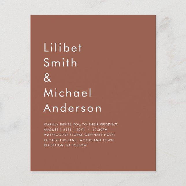 Flyer BODA Monocromo de la Terracota Oscura PRESUPUESTAR (Frente)