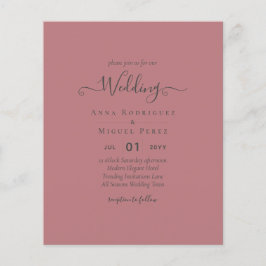 Flyer Boda monocromo Rosa polvoriento