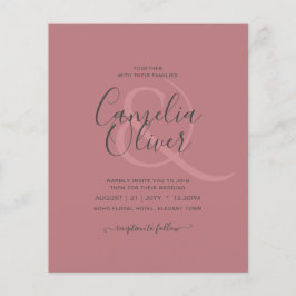Flyer Boda monocromo Rosa polvoriento