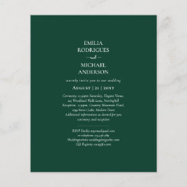 Flyer BODA Monocromo Verde Esmeralda Presupuestario