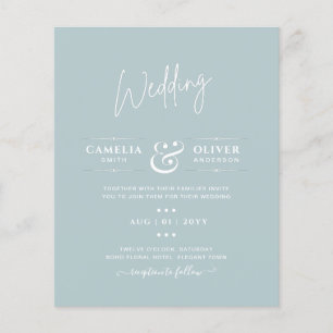 Flyer BODA Monocromo Verde Sage de Vidrio del Mar