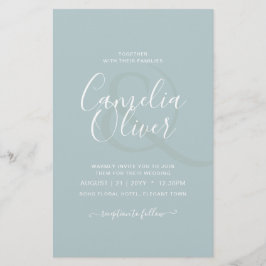 Flyer BODA Monocromo Verde Sage de Vidrio del Mar