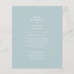 Flyer BODA Monocromo Verde Sage de Vidrio del Mar