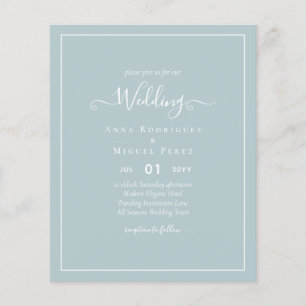 Flyer BODA Monocromo Verde Sage de Vidrio del Mar