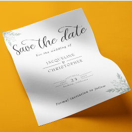 Flyer Boda Monograma Presupuesto Eucalyptus Guardar La F