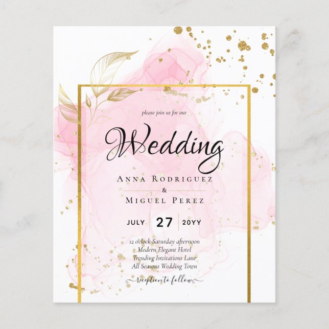 Flyer BODA ORO ROSA Tinta Alcohólica Abstracta (Frente)