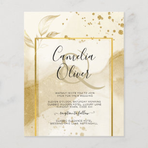 Flyer Boda Perla Dorada TINTA Alcohol Abstracta LeahG