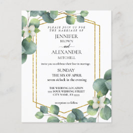 Flyer Boda presupuestal Invitación follaje moda de eucal