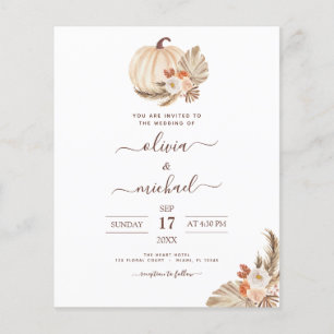 Flyer Boda Presupuestario Pampas Calabaza Blanca Grass