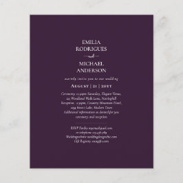 Flyer BODA PRESUPUESTARIO PLUM PURPLE Monocromo Simple