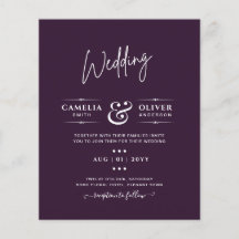 BODA PRESUPUESTARIO PLUM PURPLE Monocromo Simple