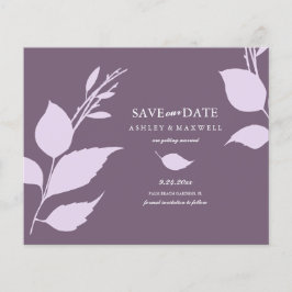 Flyer Boda Presupuestario Purple Save The Date