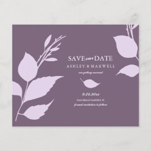Flyer Boda Presupuestario Purple Save The Date