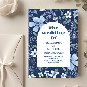 Flyer Boda Presupuesto Blue Periwinkle Wildflowers