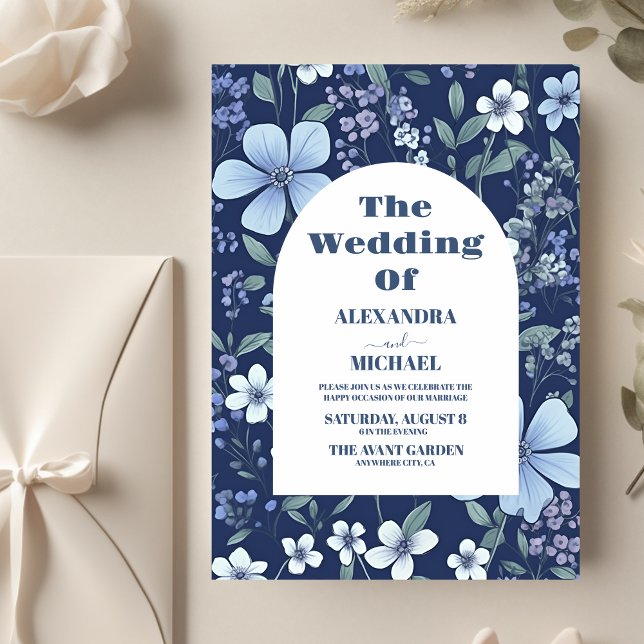 Flyer Boda Presupuesto Blue Periwinkle Wildflowers (Subido por el creador)