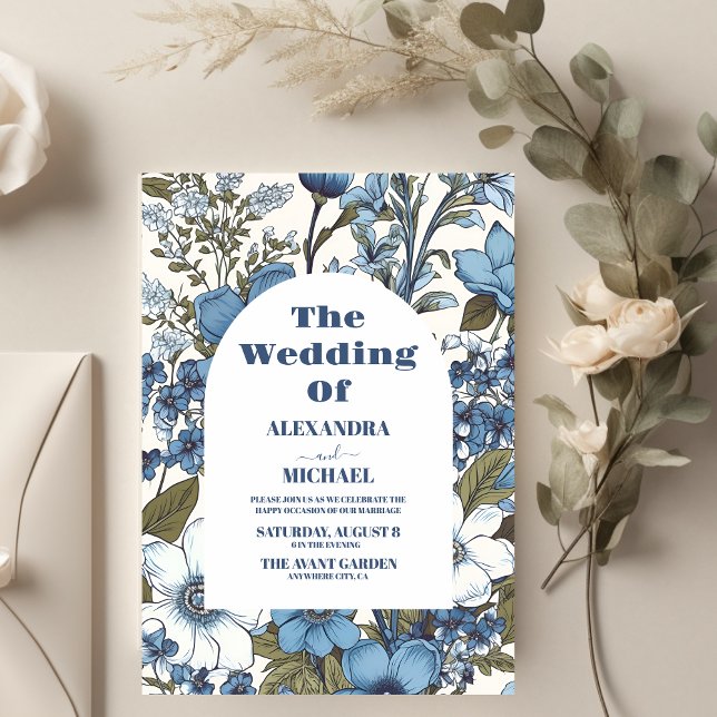 Flyer Boda Presupuesto Blue Periwinkle Wildflowers (Subido por el creador)