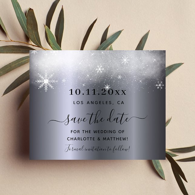 Flyer Boda presupuesto de nieve plata ahorra fecha (Subido por el creador)
