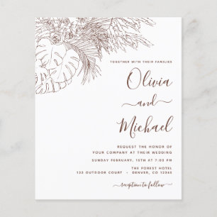 Flyer Boda Presupuesto Pampas Grass Terracota Boceto Fly