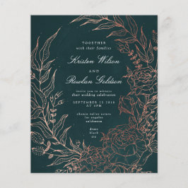 Flyer Boda romántico de cobre de Esmeralda Wreath presup
