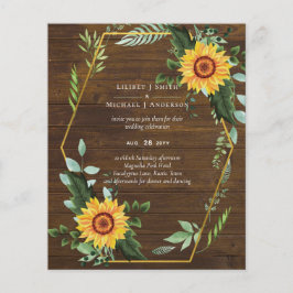 Flyer Boda Rústico BOHO Sunflowers Greenery