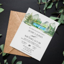 Boda Rústico de Acuarela de Montaña