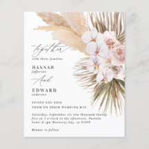 boda rústico de orquídeas de pasto de pampas