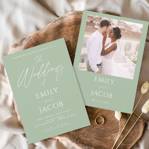 Flyer Boda simple presupuesto Foto Sage Green