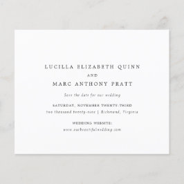 Flyer Boda Simple y Atemporal Presupuesto Save the Date