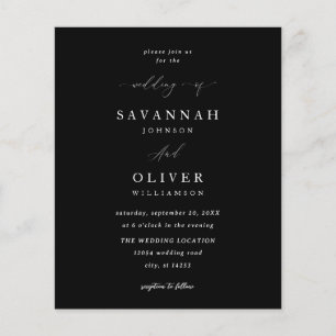 Flyer Boda simple y Minimalista de presupuesto - Negro