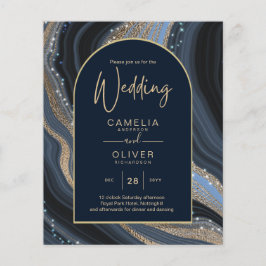 Flyer Boda STARRY NIGHT de la Marina LeahG Blue Gold Aga