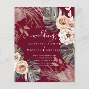 Flyer Boda TROPICAL GRAVE PAMPAS de bajo coste