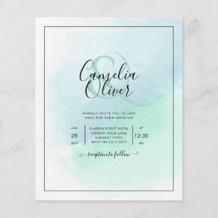 Flyer Boda Verde azulado de vidrio marino todo en 1 con