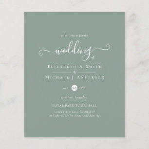Flyer Boda VERDE clásico de SAGE menor presupuesto