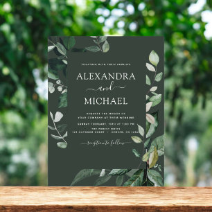 Flyer Boda Verde Esmeralda Botánica Económica