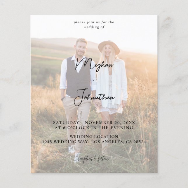 Flyer Boda vertical Budget Modern Photo 11 (Frente)