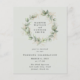 Flyer Boda Wreath Green Glass