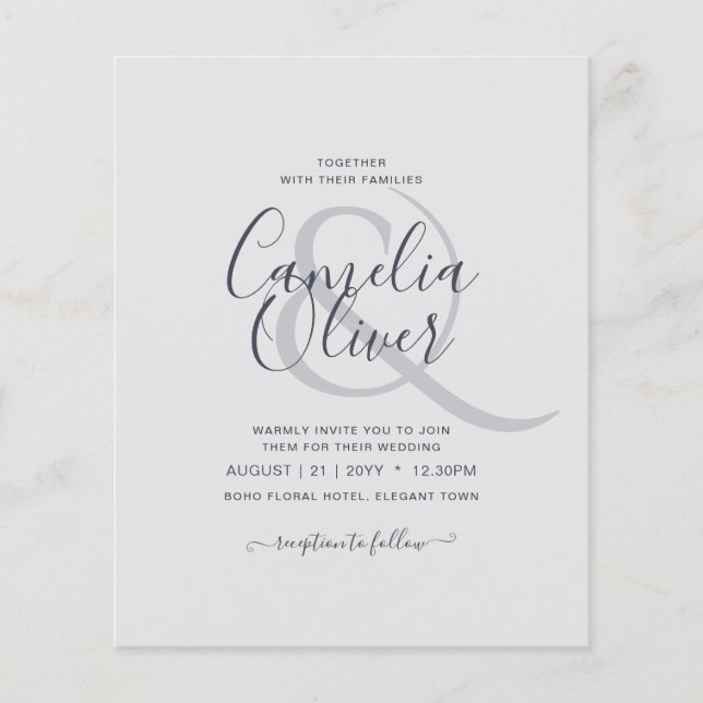 Flyer BODA y caligrafía de bajo presupuesto (Frente)