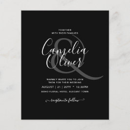 Flyer BODA y caligrafía de bajo presupuesto