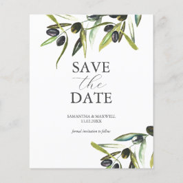 Flyer Bodas verdes de salvia de oliva de presupuesto sal