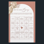 Flyer Bohemian encuentra el juego de ducha de novia bing<br><div class="desc">Diseñado para coordinar con nuestra colección de hierbas Boho Terracotta Pampas, este estilo bohemio encuentra el juego de ducha de novias bingo invitado que cuenta con el moderno y popular arco en tonos terracota. Para una personalización más avanzada de este diseño, por ejemplo, cambiar el diseño, el tamaño de letra...</div>