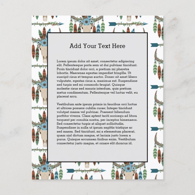 Flyer Bohemias Feathers Dreamcatcher Blue Antler Arrow (Frente)