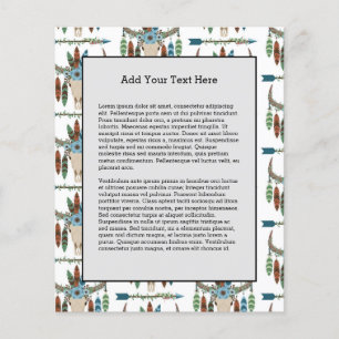 Flyer Bohemias Feathers Dreamcatcher Blue Antler Arrow