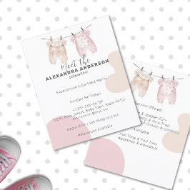 Flyer Boho Baby Clothing Watercolour Babysitter Service