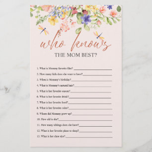 Flyer Boho Flowers y Dragonfly BABY SHOWER que sabe