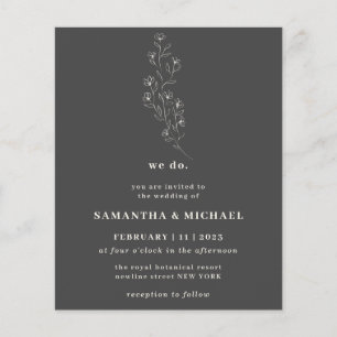 Flyer Boho Grey Indie flor Botánica hacemos presupuesto