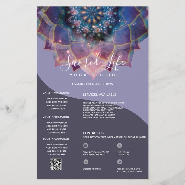 Flyer Boho Nebula Bloom | Diseño de Mandala (Frente)